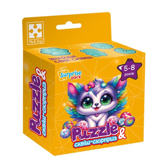 Детские пазлы с сюрпризом "Котенок с крыльями" VT8030-11, 180 деталей