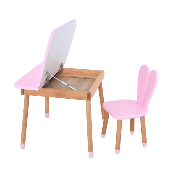 Дитячий стіл 04-025R-DESK, зі стільчиком, рожевий | Зображення 1