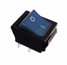 Переключатель KCD2-201N BL/B 220V 1 клавиша синий с подсветкой Ny95500773