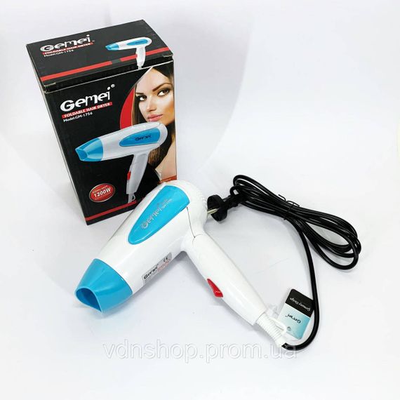 Професійний фен для укладання волосся з насадкою Gemei, Жіночий фен для волосся з потужним мотором JU-71 | Зображення 7