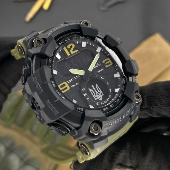 Чоловічий годинник Awarder 004 Тризуб срібло Army Green-Black | Зображення 3