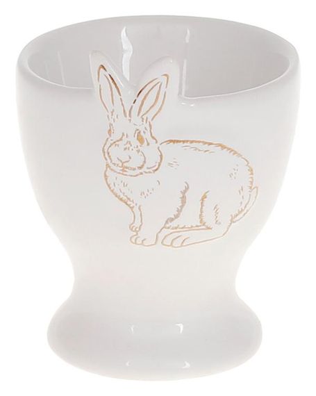 Сервірувальна міні підставка під яйце Bunny White-Gold 6.5см ceramic