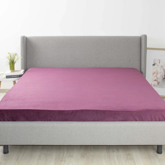 Простирадло-чохол на резинці двоспальне ТЕП Velour 2-04756_35033 160х200 см бордове