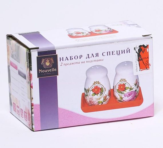 Набір для спецій "Літо в Європі" сіль і перець на керамічній підставці | Зображення 1