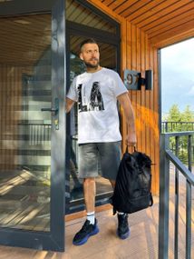 Чоловіча футболка SOLINNA LA Los Angeles з принтом, турецький кулір, великі розміри 42–60 LI-1101-1