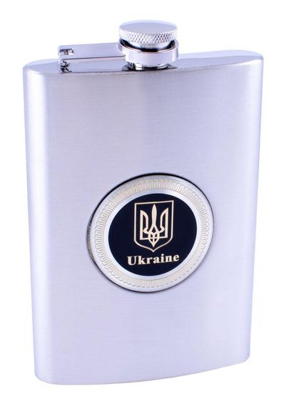 Фляга из пищевой нержавеющей стали (256мл/ 9oz.) Герб Украины 🇺🇦 NS-9A 🇺🇦