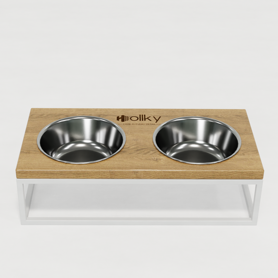 Миски на подставке для средних собак и больших котов Hollky Base M (2 × 0,95 л) BM-422110-WHNT | Зображення 4