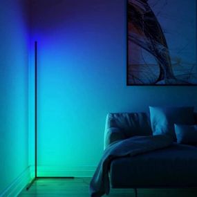 Лампа-торшер RGB з регулюванням кольору, Кутова лампа 120 см з пультом керування  знижка