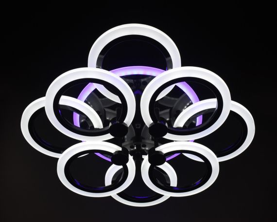 Люстра світлодіодна стельова LED світильник для квартири на стелю лед з пультом 26144 Чорний 11х45х54 см. | Зображення 8