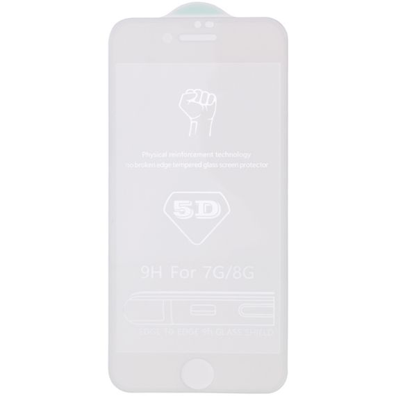 Защитное стекло 5D Hard (full glue) (тех.пак) для Apple iPhone 7 / 8 / SE (2020) (4.7") Белый | Зображення 2