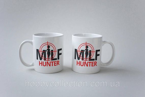 Кружка керамічна з принтом "Milf Hunter" 330 мл Біла | Зображення 1