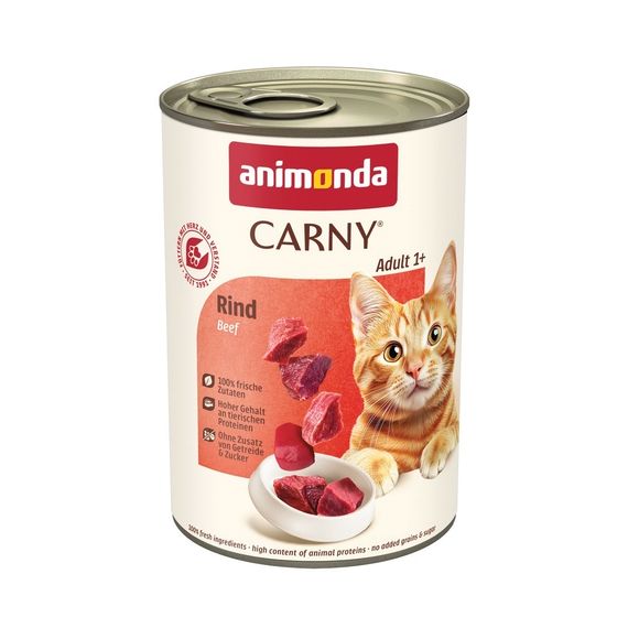 Вологий корм Animonda Carny для дорослих котів, з яловичиною, 400 г