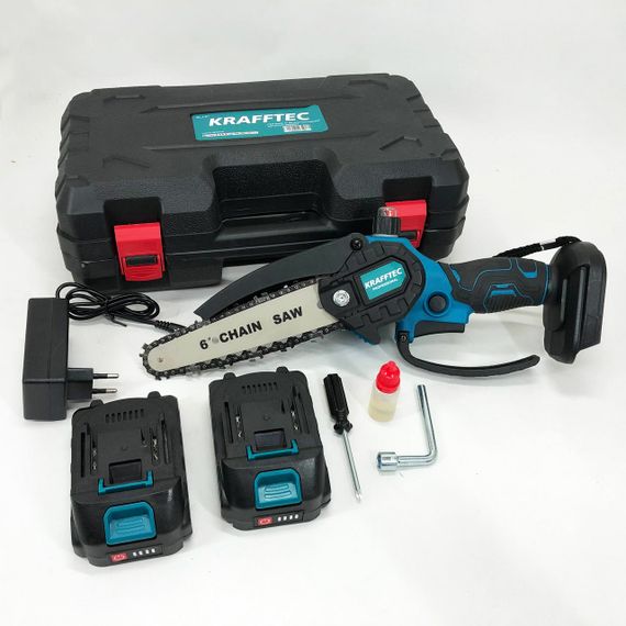 Ланцюгова пила з довговічним акумулятором, Міні-пилка з батареєю, Потужна садова пилка AE-64 | Зображення 5