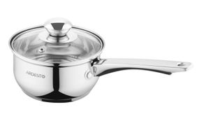 Ківш ARDESTO Gemini Gourmet, скляна кришка, 1 л, нержавіюча сталь (AR1910GSS)