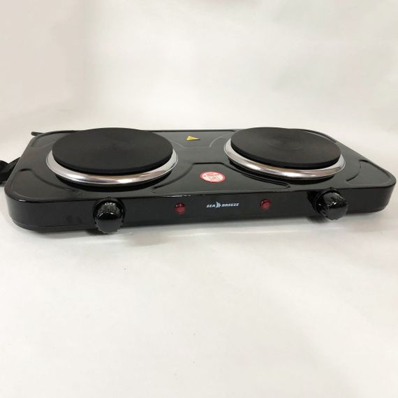 Плита електрична переносна двоконфорочна настільна Sea Breeze SB-064 чорна, IE-289 2 конфорки | Зображення 7