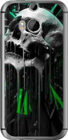 Чехол на HTC One M8 Череп-часы "4100u-30-17620"