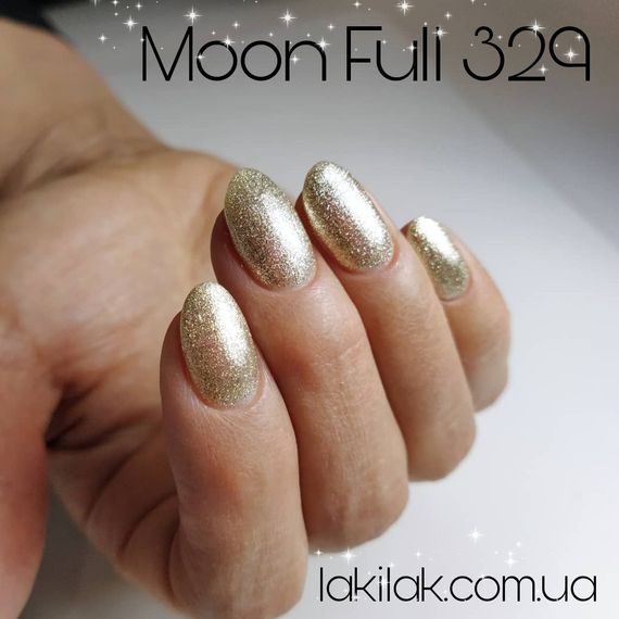 Гель-лак Moon Full №329 сріблясто-перловий шимерний 8мл
