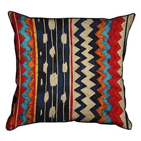 Подушка с мешковины Зигзагообразный орнамент 45x45 см (45PHB_15NGETN041_BR)