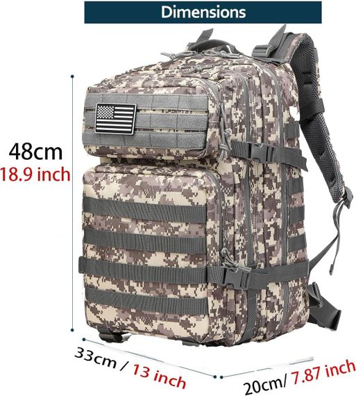 Військовий рюкзак IdealForce 45L Tactical MOLLE – штурмовий, водостійкий, міцний туристичний рюкзак для ЗСУ, походів та міста | Зображення 5