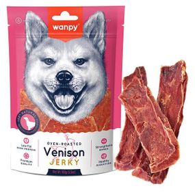 Wanpy Venison Jerky ванпи вяленая оленина с уткой слайсы лакомство для собак