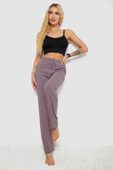 Штани жіночі домашні, колір пудрово-чорний, 238R58220 | Зображення 1