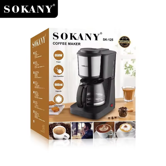 Кавоварка крапельна Sokany SK-125 Cofee Maker 650W 900ml | Зображення 2