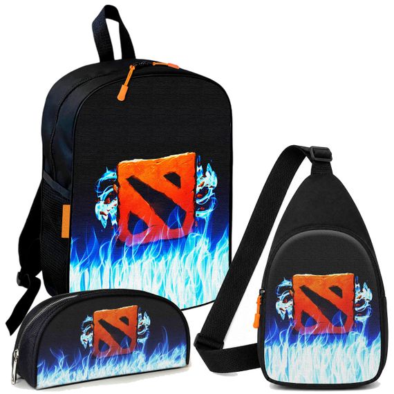 Набор Dota 2 3 в 1: детский рюкзак + сумка-слинг + пенал, для мальчика и девочки 7–9 лет (6089)