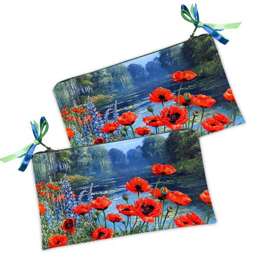 Косметичка жіноча Маки 20х12 см (K_K8110)