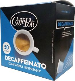 Кофе в капсулах Caffe Poli Nespresso Decaffeinato 50 шт Италия Неспрессо без кофеина