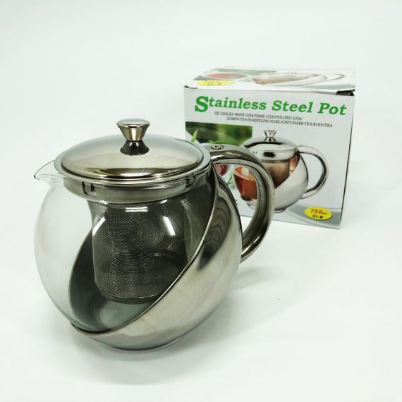 Скляний заварник із сітчастим фільтром UNIQUE UN-1162 0.75 л Зручний чайник для заварювання зі скла з ситом | Зображення 7