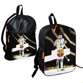 Школьный рюкзак детский Лионель Месси + Сумка для обуви спортивной формы рюкзак-мешок мальчику (01863)