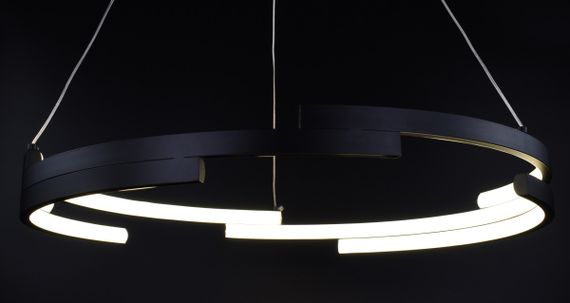 Люстра світлодіодна підвісна LED світильник для квартири на стелю лед 26905 Чорний 30-150х56х56 см. | Зображення 2