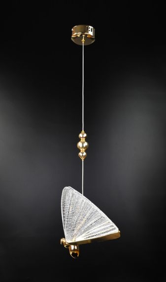 Люстра світлодіодна підвісна LED світильник для квартири на стелю лед 26051 Золото 30-120х22х16 см. | Зображення 8