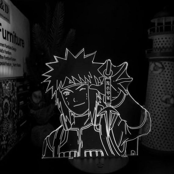 Акриловий світильник-нічник Minato Namikaze Naruto білий tty-n002169