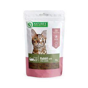 Лакомство для котов Nature's Protection snack for cats with rabbit and chia seeds с кроликом, 75 гр