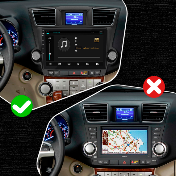 Штатная магнитола 10" Lesko для Toyota Highlander II (U40) 2007-2010 Top 4/64 4G WiFi GPS Тойота | Зображення 2