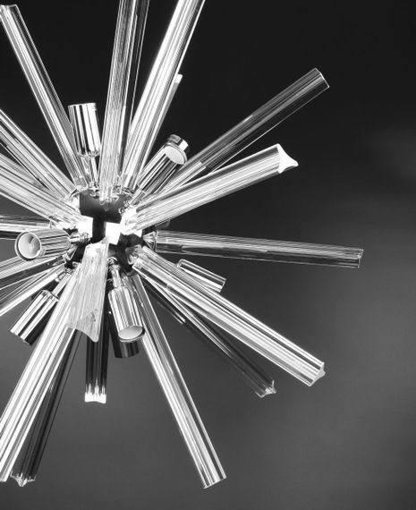 Люстра підвісна на 12 лампочок 26758 Хром 65-140х65х65 см. | Зображення 3