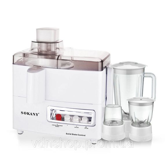 Кухонний комбайн із соковижималкою та кавомолкою 4 в 1 блендер 800 Вт Sokany SK-03029 | Зображення 1
