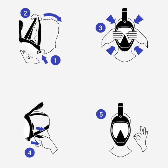 Маска Easybreath 900 для снорклінгу для дорослих чорна - M/L | Зображення 7