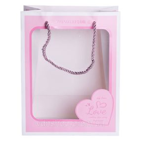 Набор подарочных пакетов из бумаги Love с окошком 12 шт 18×10×23 см HP-10359-17