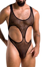 Сетчастое мужское боди Passion 040 BODY LEON, Черный, S, M, Маленький размер