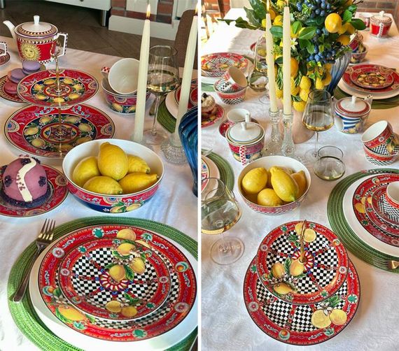 Фуршетна стійка Sicilia "Limoni" (Лимони) Ø27см і Ø19см, порцелянова 2-х ярусна фруктівниця | Зображення 2