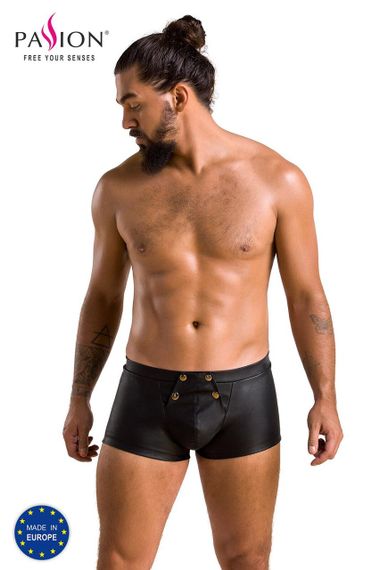 Чоловічі шкіряні боксери з клапаном Passion 050 SHORT PATRICK S/M Black Sex Aura | Зображення 4
