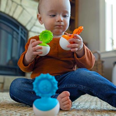 Погремушка Fat Brain Toys прорезыватель-неваляшка dimpl wobl зеленый (F2173ML) | Зображення 2