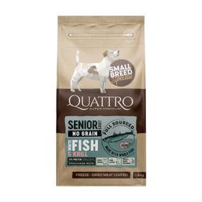 Сухий корм для літніх собак дрібних порід Quattro Senior & Diet Fish Small Breed, 1.5 кг