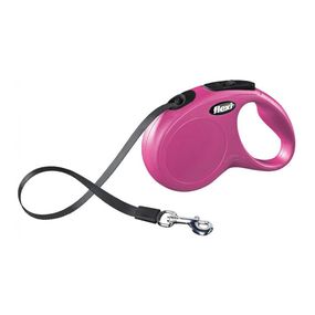 Рулетка Flexi New Classic S, лента 5 м, розовый