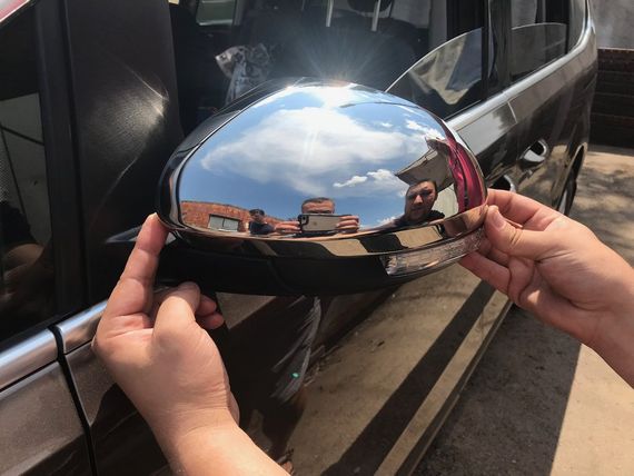 Накладки на зеркала (2 шт, нерж) Carmos - Турецкая сталь для Volkswagen Sharan 2010-2024 гг | Зображення 1