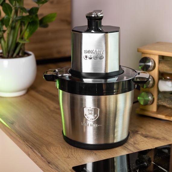 Чопер подрібнювач 800 Вт з чашею на 4,5 літрів 6 лез м'ясорубка Sokany SK-06033 | Зображення 8