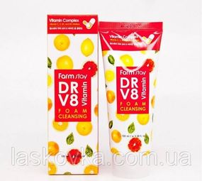 Вітамінна очисна пінка FarmStay DR.V8 Vitamin Foam Cleansing