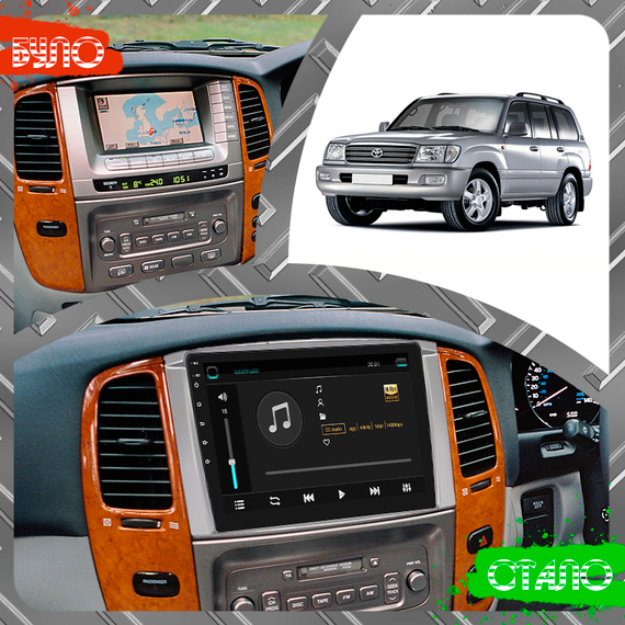 Штатная магнитола 9" Lesko для Toyota Land Cruiser 100 Series Рестайлинг 1 2002-2005 6/128Gb 4G Wi-Fi GPS Top | Зображення 2